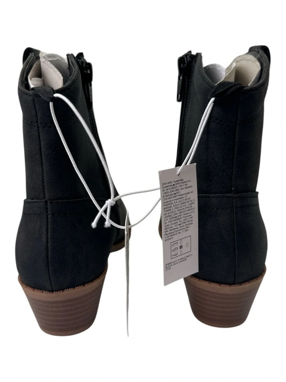 Old‎ Navy Girls Black Faux Suede Western Booties Side Zip Cowboy Style Size 13